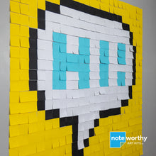 Load image into Gallery viewer, Hi word balloon pixel art post it note mural