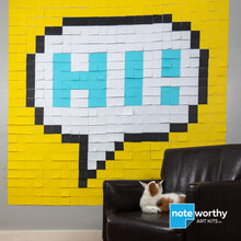 Load image into Gallery viewer, Hi chat balloon pixel art post it note artwork