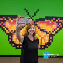 Load image into Gallery viewer, butterfly pixel art post it note artwork