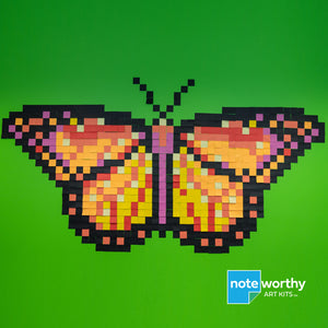 Post it note artwork butterfly pixel art