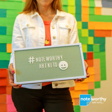 Load image into Gallery viewer, woman holding letter board that reads noteworthy art kits