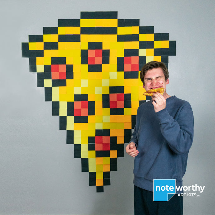 Pixel art Post it note artwork of pizza slice