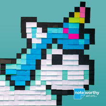 Load image into Gallery viewer, close up of pixel art unicorn post it note artwork