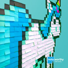 Load image into Gallery viewer, sticky note wall mural design of pixel art unicorn