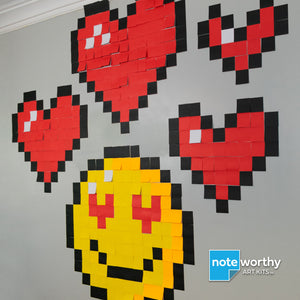 Pixel art Post it note art love emoji